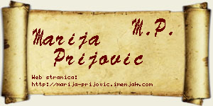 Marija Prijović vizit kartica